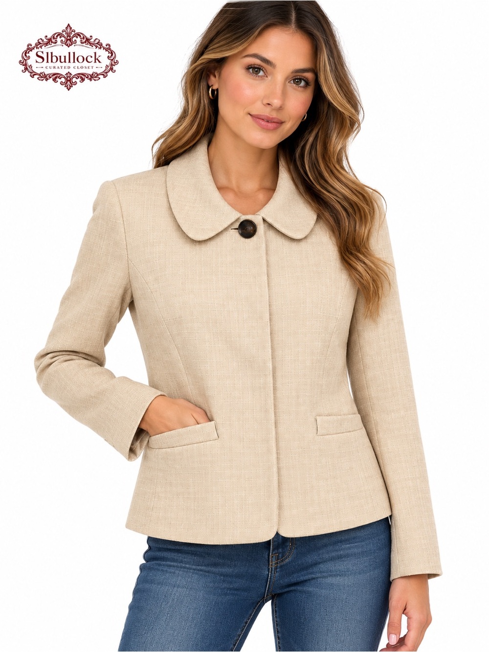 B14 Banana Republic 100% Wool Cropped Blazer Jacket Size 8 NWOT